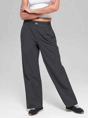 Brand New  💐 ALO Yoga Classic Dark Grey Loose Fit Regular Women's Suit Trousers